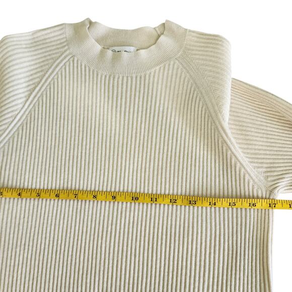 The Drop Womens Renata Rib Midi Dress Size Medium Cream Ribbed Sweater Dress - Picture 8 of 9